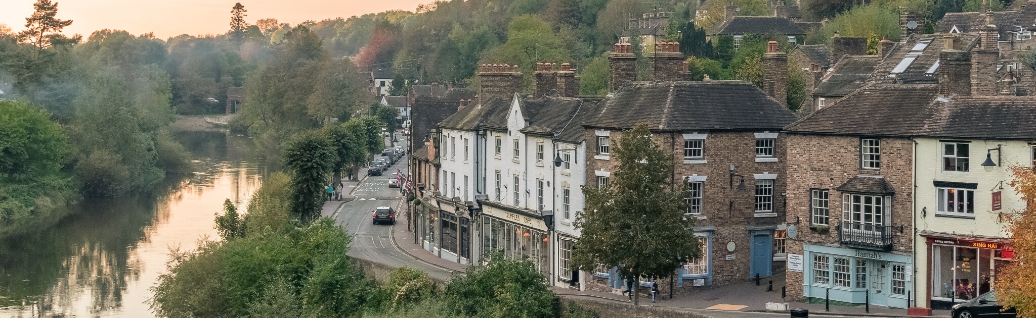 Street and river in telford