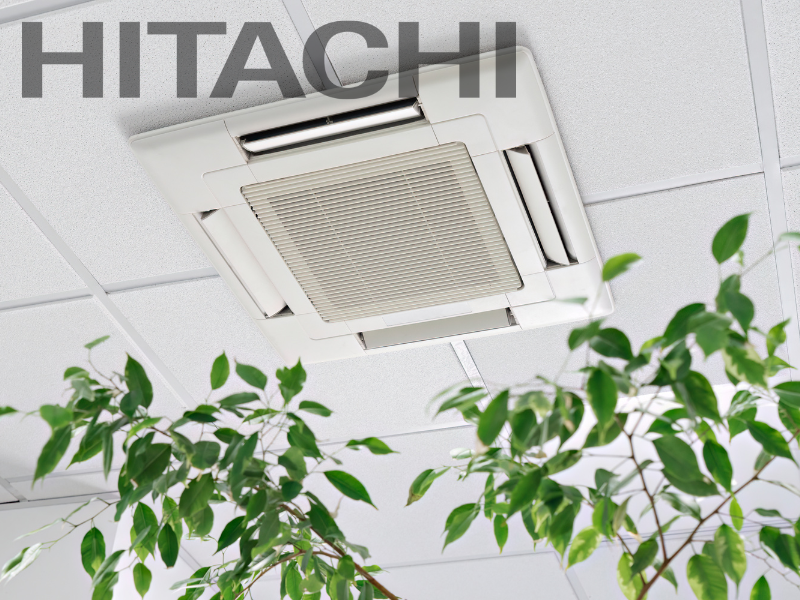 Hiatchi AC ceiling cassette with plants